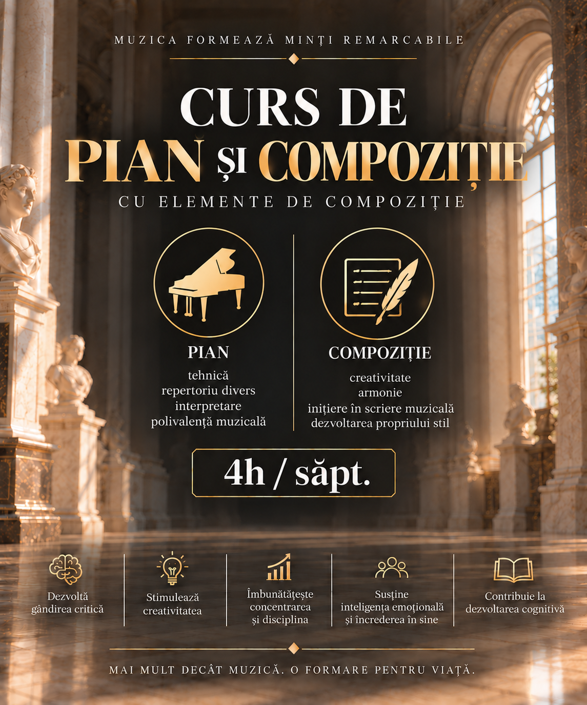 Curs de Pian - Copii (Abonament Lunar 4h/sǎpt. )